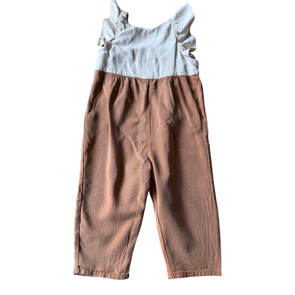 Zara Kids Colorblock Ruffle Strap Jumpsuit Girls 2-3Y / 98